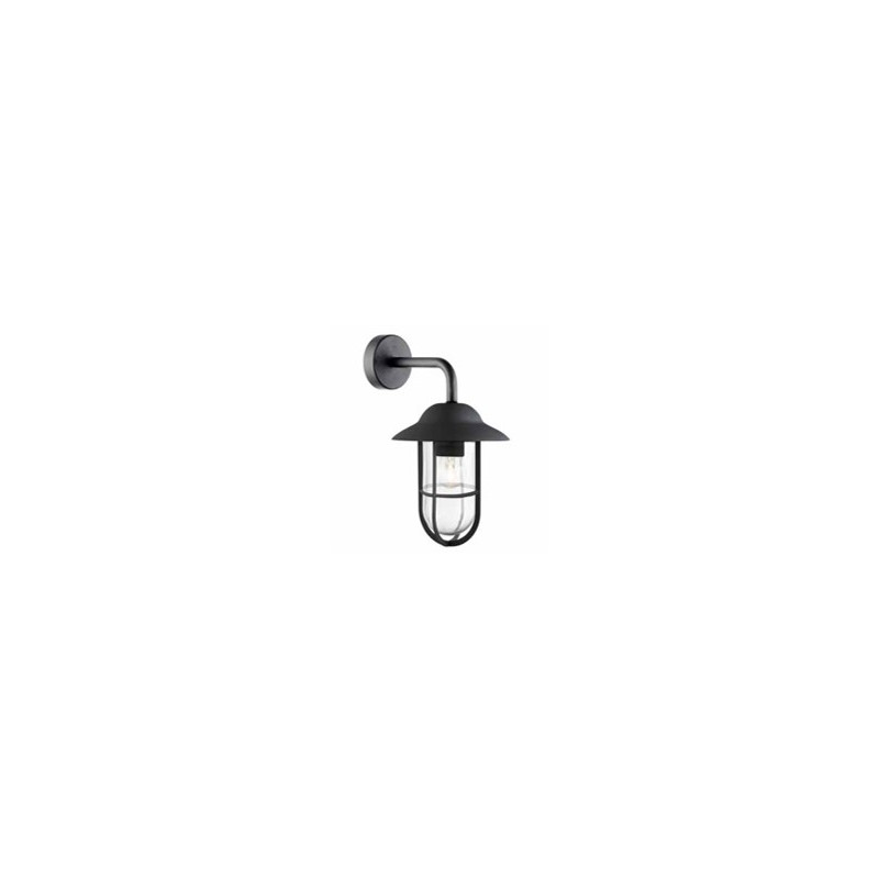 Toronto Outdoor Wall Light - Black Metal & Clear Glass