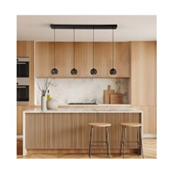 Eindhoven  4Lt Bar Pendant - Sand Black Metal