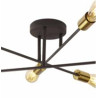 Armstrong 6Lt Semi-Flush - Black & Satin Brass Metal