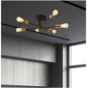 Armstrong 6Lt Semi-Flush - Black & Satin Brass Metal