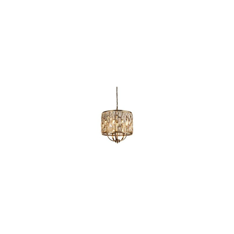 Bijou 5Lt Pendant - Antique Brass Metal & Champagne Glass
