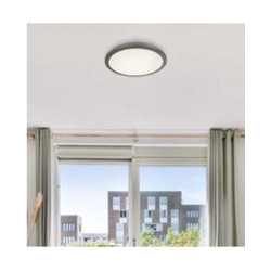 Scilly LED Flush  -  Chrome & Crystal Sand, IP44