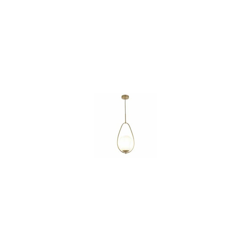Avalon  Pendant  - Gold Metal & Opal Glass
