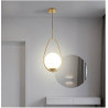 Avalon  Pendant  - Gold Metal & Opal Glass