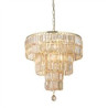 Empire 5Lt Pendant - Satin Brass Metal & Champagne Glass