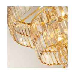 Empire 5Lt Pendant - Satin Brass Metal & Champagne Glass