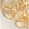 Empire 5Lt Pendant - Satin Brass Metal & Champagne Glass
