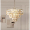 Empire 5Lt Pendant - Satin Brass Metal & Champagne Glass