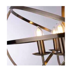 Orbit 6Lt Pendant  - Antique Brass Metal