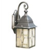 Genoa Outdoor Wall Light - Black Silver Metal & Leaded Glass