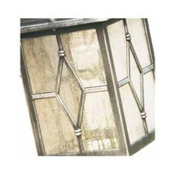 Genoa Outdoor Wall Light - Black Silver Metal & Leaded Glass