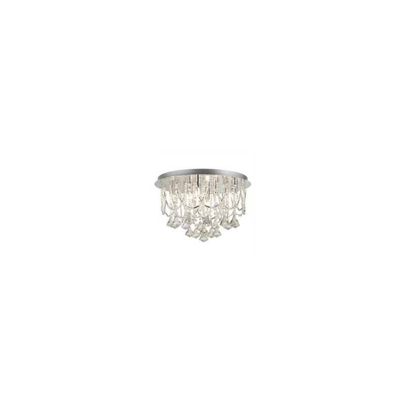 Mela 6Lt Flush -  Chrome & Clear Crystal Pyramid Drops
