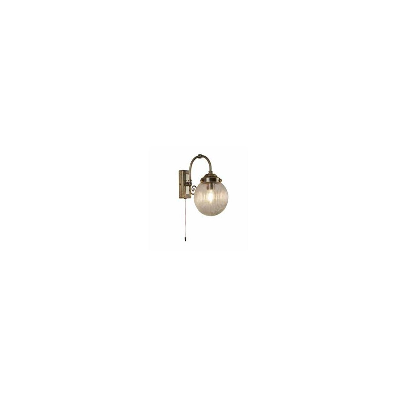 Belvue Wall Light  - Antique Brass Metal & Clear Glass