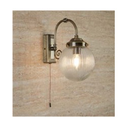 Belvue Wall Light  - Antique Brass Metal & Clear Glass