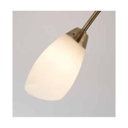 Opera 3Lt Flush - Antique Brass Metal & Opal Glass
