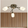 Opera 3Lt Flush - Antique Brass Metal & Opal Glass