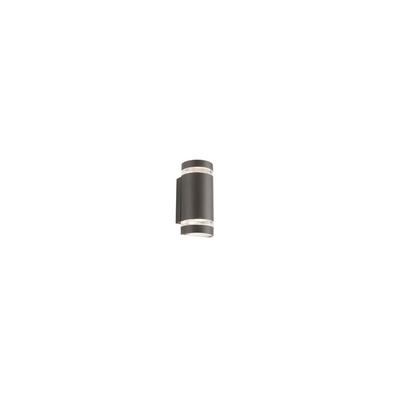 Sheffield Outdoor 2Lt Wall Light - Grey, Glass & Polycarb