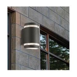 Sheffield Outdoor 2Lt Wall Light - Grey, Glass & Polycarb