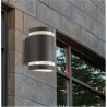 Sheffield Outdoor 2Lt Wall Light - Grey, Glass & Polycarb