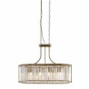 Victoria 5Lt Oval Pendant - Antique Brass & Clear Crystal