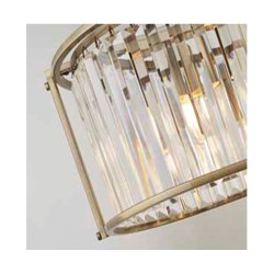 Victoria 5Lt Oval Pendant - Antique Brass & Clear Crystal