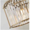 Victoria 5Lt Oval Pendant - Antique Brass & Clear Crystal