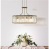 Victoria 5Lt Oval Pendant - Antique Brass & Clear Crystal