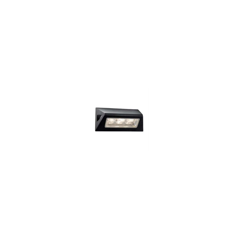 Peru LED Outdoor Wall Light  -  Black Metal & Glass, IP44