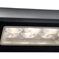 Peru LED Outdoor Wall Light  -  Black Metal & Glass, IP44