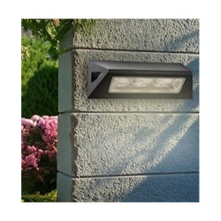 Peru LED Outdoor Wall Light  -  Black Metal & Glass, IP44