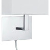 Hotel Wall Light - Chrome Metal & White Fabric Shade