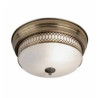 Edinburgh 2Lt Flush  - Antique Brass Metal & Acid Glass