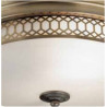 Edinburgh 2Lt Flush  - Antique Brass Metal & Acid Glass