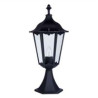 Alex 55cm Outdoor Post  -  Silk Black Metal & Glass , IP44