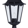 Alex 55cm Outdoor Post  -  Silk Black Metal & Glass , IP44