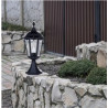 Alex 55cm Outdoor Post  -  Silk Black Metal & Glass , IP44
