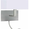 Hotel Wall Light with LED Reading Light - Satin Silver Metal