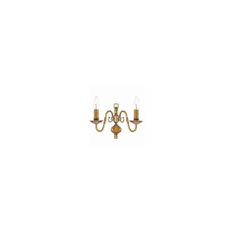 Flemish 2Lt Wall Light - Solid Brass Metal