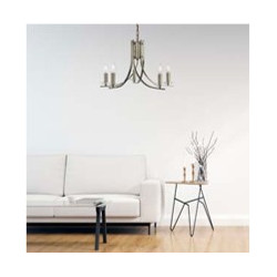 Ascona 5Lt Pendant - Antique Brass Metal & Glass