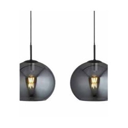 Amsterdam 4Lt Bar Pendant - Black Metal & Smoked Glass