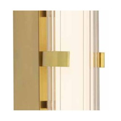 Clamp Wall Light - Gold Metal, Ribbed Clear & Opal Diffuser