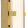 Clamp Wall Light - Gold Metal, Ribbed Clear & Opal Diffuser