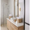 Clamp Wall Light - Gold Metal, Ribbed Clear & Opal Diffuser