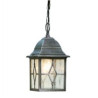 Genoa Outdoor Pendant - Black Silver Metal & Leaded Glass