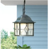 Genoa Outdoor Pendant - Black Silver Metal & Leaded Glass