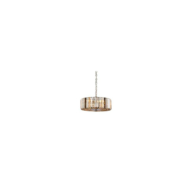 Chapeau 3Lt Pendant/Semi-Flush - Chrome & Mixed Glass