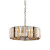 Chapeau 3Lt Pendant/Semi-Flush - Chrome & Mixed Glass