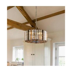 Chapeau 3Lt Pendant/Semi-Flush - Chrome & Mixed Glass