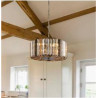 Chapeau 3Lt Pendant/Semi-Flush - Chrome & Mixed Glass