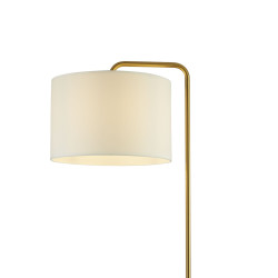 Gallow Floor Lamp-Antique Gold Metal, Marble & White Fabric